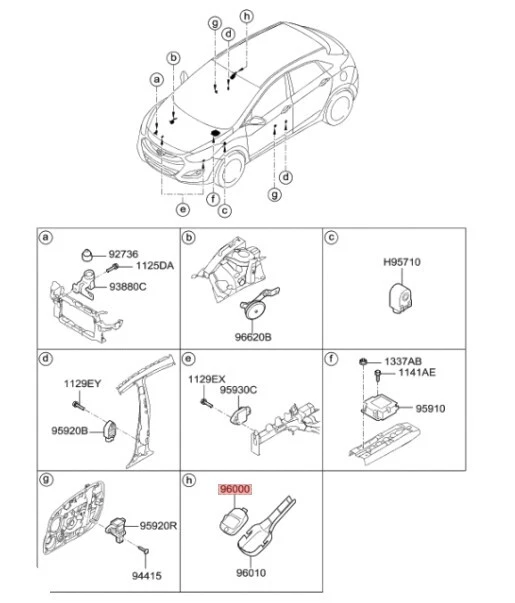OEM 96000-3K000 MÓDULO Y SENSOR CONJUNTO-LLUVIA Ups para Hyundai Elantra 2011~2016 Foto 3 de 4
