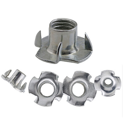 Four Pronged Captive T Nuts DIN1624 M3 M4 M5 M6 M8 M10 Zinc-Plated Drive-in Nut