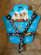 Adjustable Long Nylon Dog Harness & Leash Set Dog Walking Small NEW