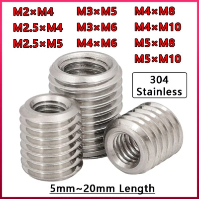 GOOBETTER M2 to M5 Metric Male Female Thread Reducer Fitting Inserts Adapter Fastener Nuts