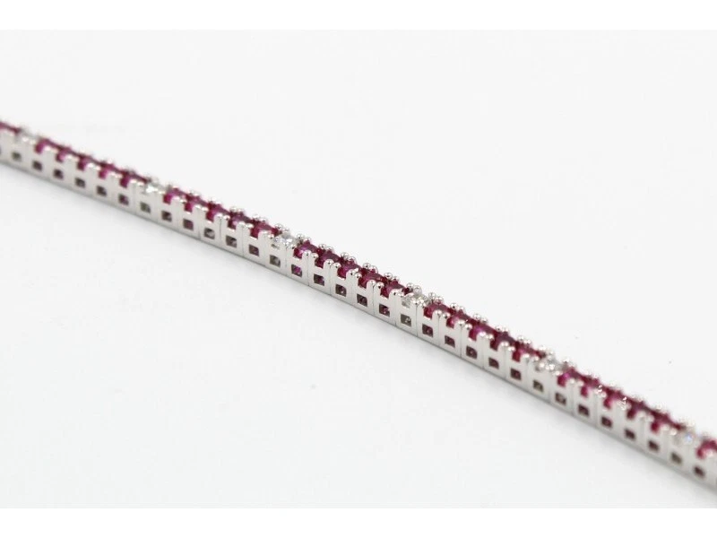 Gioielli Bracciali Tennis Zirconi Bianchi e Rosa Argento 925 Idea Regalo Novità - Immagine 3 di 3