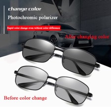 Mens Polarized Photochromic Sunglasses UV400 Sport Pilot Glasses Driving Fishing