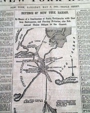 BATTLE OF CHANCELLORSVILLE New York Harbor Civil War FOUR MAPS 1863 Newspaper   