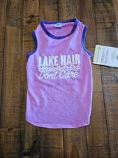 Pet Supplies Plus DOG T-SHIRT "Lake Hair Don't Care" LARGE (Purple) NEW (NWT)