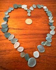 Japanese sea glass - 41 pcs surf-tumbled teals, aquas, turquoise JQ  craft lot