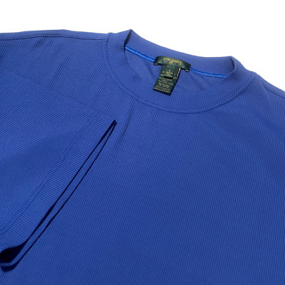 Tom James Large Blue Crew Neck Short Sleeve Jersey Silk Blend