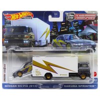 Hot Wheels Team Transport Nissan Silvia (S13) Mit Sakura Sprinter - Ein Fall Neu