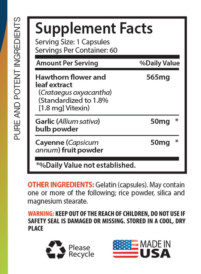 Heart Health Hawthorn Leaf Extract 665mg Cayenne Seeds 1B eBay