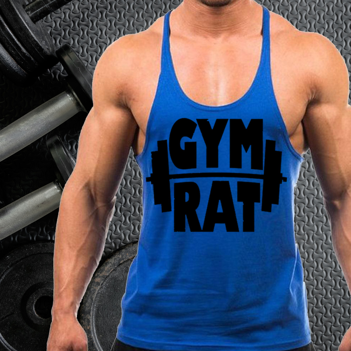 New Funny Gym Rat Stringer Bodybuilding Vest Tank Top Muscle Gym