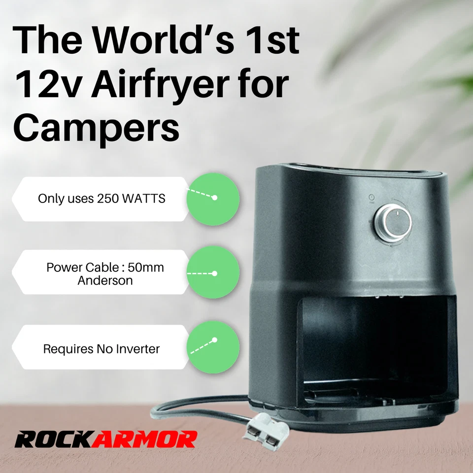 Freidora de Aire Portátil 12V 3L - Baja Vatio para Camping Barco Caravana Vanlife Rockarmor Foto 2 de 4