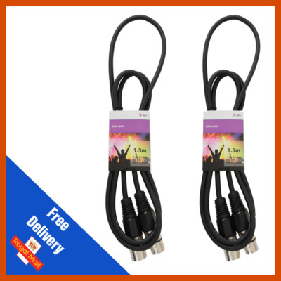 2 x 1,5 m hochwertiges DMX-Lichtsteuerung XLR-Kabel Leitungen DJ Lichtpaket QTX