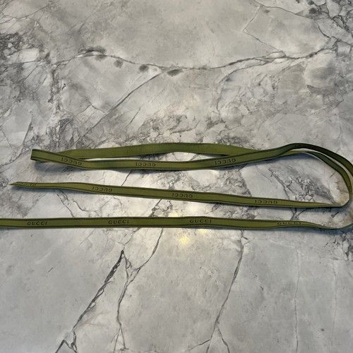 GUCCI Green Gift Ribbon with Black Lettering 80” New - 第 1/2 張圖片