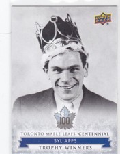 17/18 UD MAPLE LEAFS CENTENNIAL..SYL APPS..TROPHY WINNERS..# 110..SP