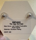 Bomb Party RBP4966 The Inga Earrings LC Green Spinel Rhodium Plated