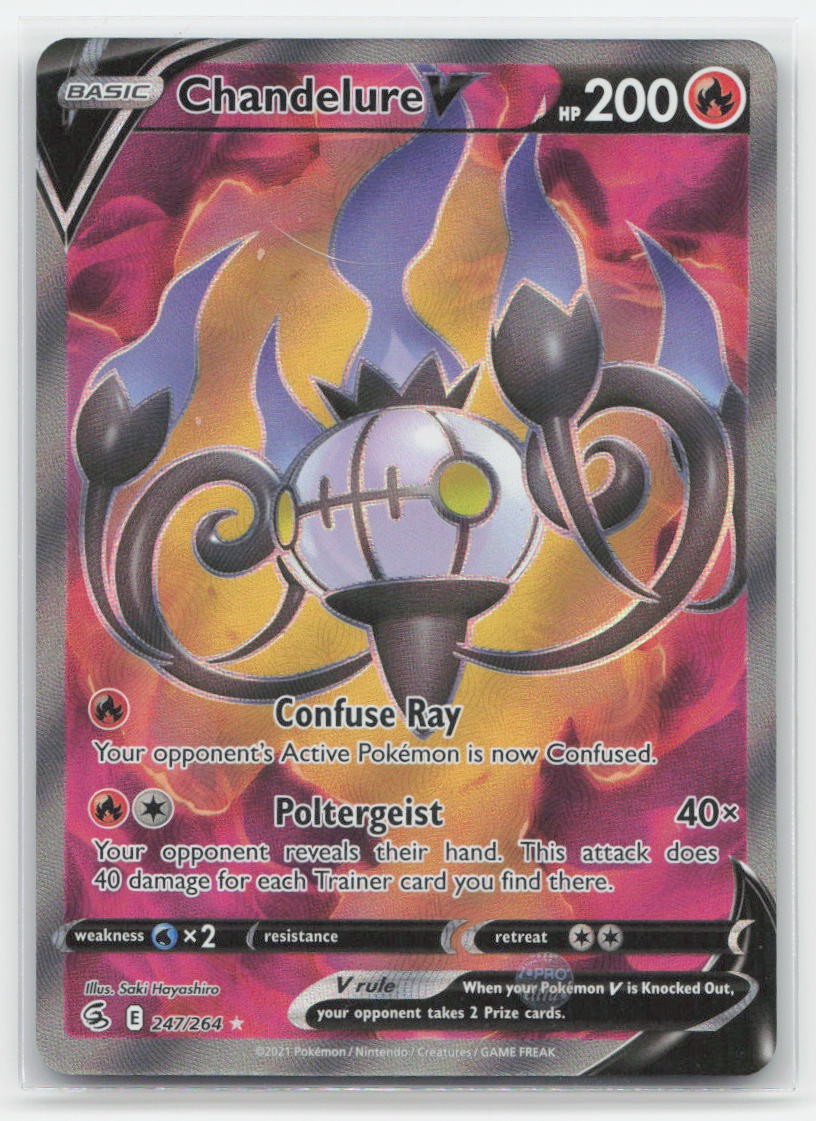 Pokémon Chandelure V (Full Art) Holo - SWSH08: Fusion Strike 247/264 - NM