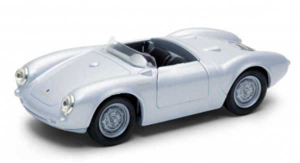 Welly Porsche 550 Spyder Silber MaßStab 1:34 1:39 4,5 Zoll Diecast Auto In Box-image