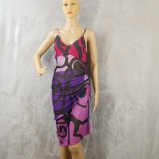 Deviate Detroit Dress Womens M Stretch Abstract Mesh Ruched Asymmetric Club Rave