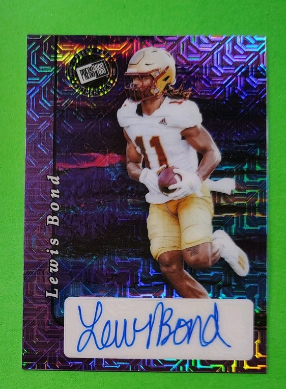 2024 LEWIS BOND PRESS PASS AUTO RC PURPLE MOJO /10 SSP BOSTON COLLEGE EAGLES WR 