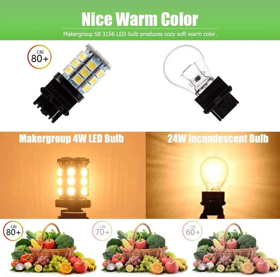 S8 3156 Wedge Base LED Light Bulb 12VAC/DC 4 Count (Pack of 1), Warm White - Image 4 of 4