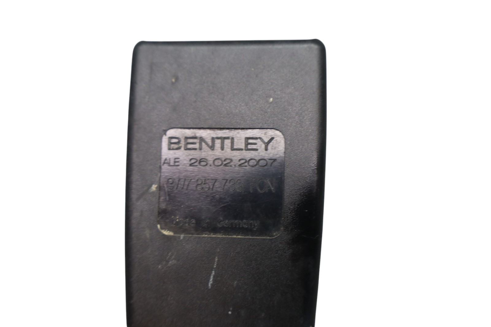 06-12 Bentley Continental Right Passenger Side Side Seat Belt Buckle Black Oem