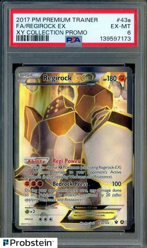 2017 Pokemon Premium Trainer XY Collection Promo #43a FA Regirock Ex PSA 6