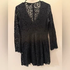 Bardot Black Lace Long Sleeve Dress