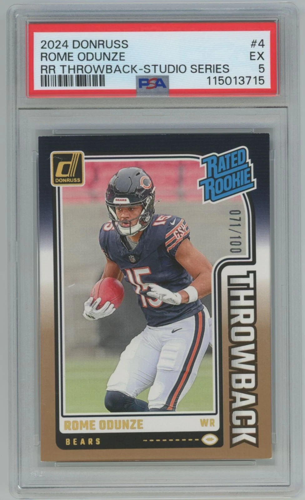 Rome Odunze Panini Donruss Rated Rookies Throwback #4 Studio Series