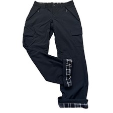 Eddie Bauer Flexion Polar Fleece Lined Pants Black Cargo Utility Women's Size 6