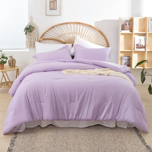 Queen Comforter Set Lavender Purple Comforter Queen Size 7 Pieces Bed in a - Bild 2 von 7