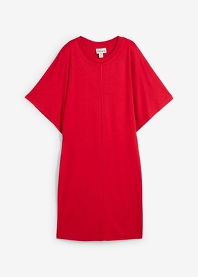 Jersey-Minikleid aus softem Punto di Roma Gr. 46 Salsarot Damen Shirtkleid Neu*