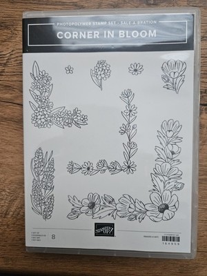Stampin Up CORNER IN BLOOM Flowers Retired  NEW