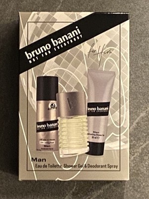 Bruno Banani Man Duft-Geschenkset 50ml EdT + 50ml Duschgel + 50ml Deo-Spray, neu