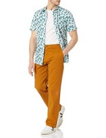 Amazon Essentials Herren Hawaii-Hemd Slim Fit Blau Flamingo