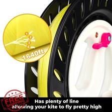 Mint's Kite String Reel Winder Black 9.9in, 1640ft Line, Brake, Anti-Rotation