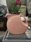 Fiesta Pink Ceramic Pottery Pitcher Glossy Solid Round USA Impressed Backstamp
