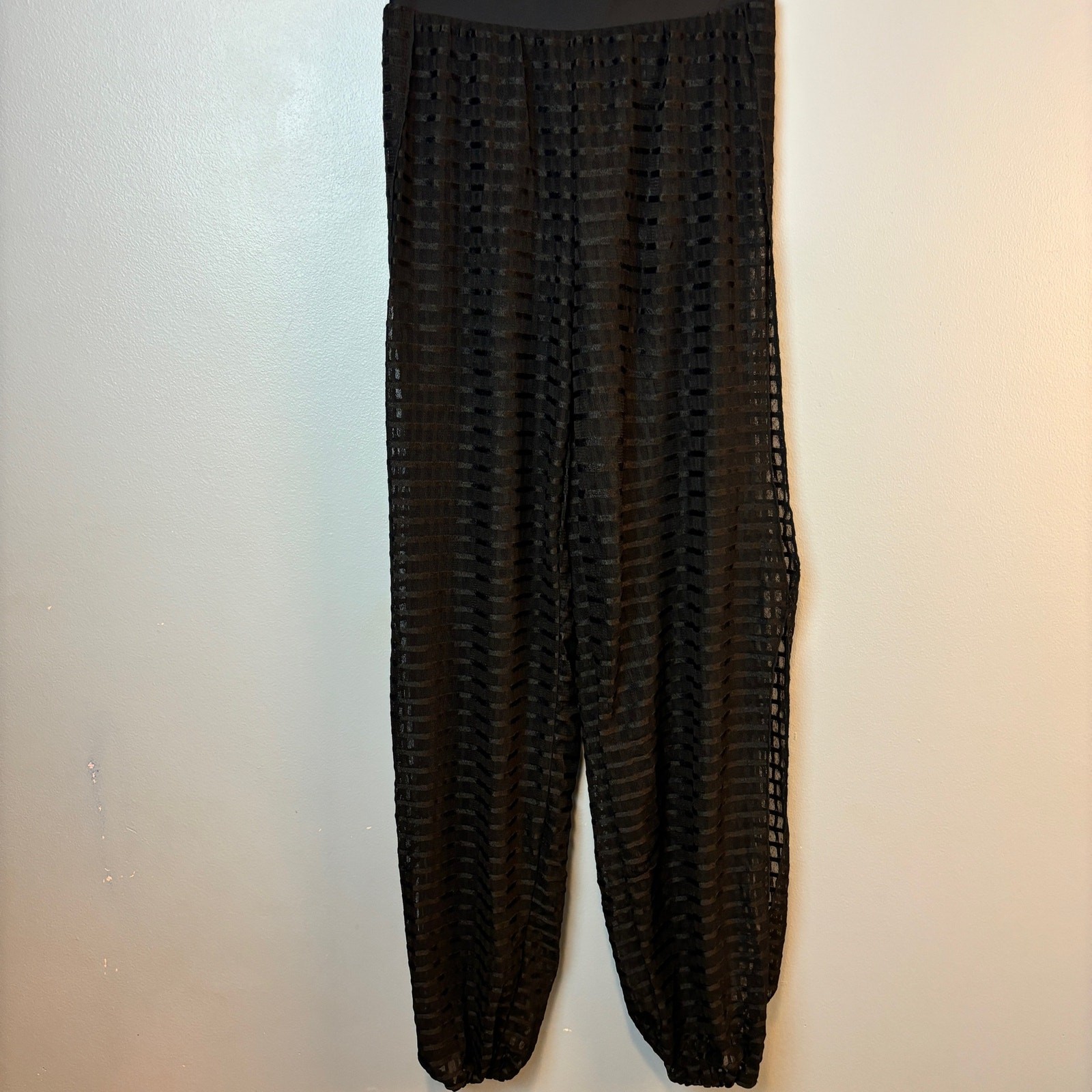 ALTRA Pantalone jogger nero tessuto aperto spacco lati aperti pull on donna XS