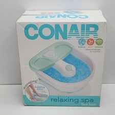 Conair Soothing Pedicure Foot Spa w/ Bubbles Deep Basin Relaxing Foot Bath White