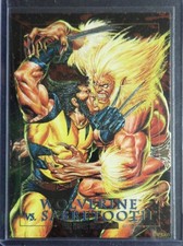 1992 Marvel Masterpieces Battle Spectra Etch Wolverine vs Sabretooth 3-D NM