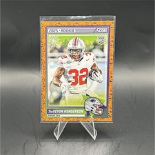 2025 Panini Score Pumpkin Parallel Rookie TreVeyon Henderson #59 Patriots NFL