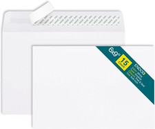 6x9 Open-Side Envelopes - 15 Pack - White, Self-Seal, Peel & 6 x 9, White 