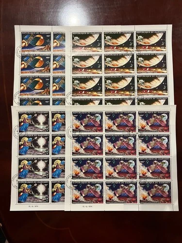 Dahomey 1974 - Conquest of Solar System Planets stamps sheet set CTO