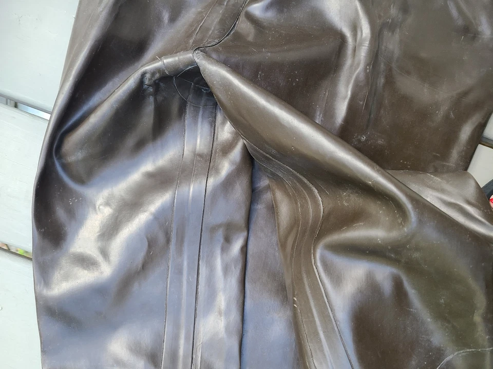 Vtg Hodgman Stearns W102 brown fly fishing boot leg waders w rubber sole, size 8 - Image 3 of 4