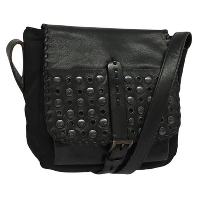 PRADA Shoulder Bag Leather Black Auth bs24581