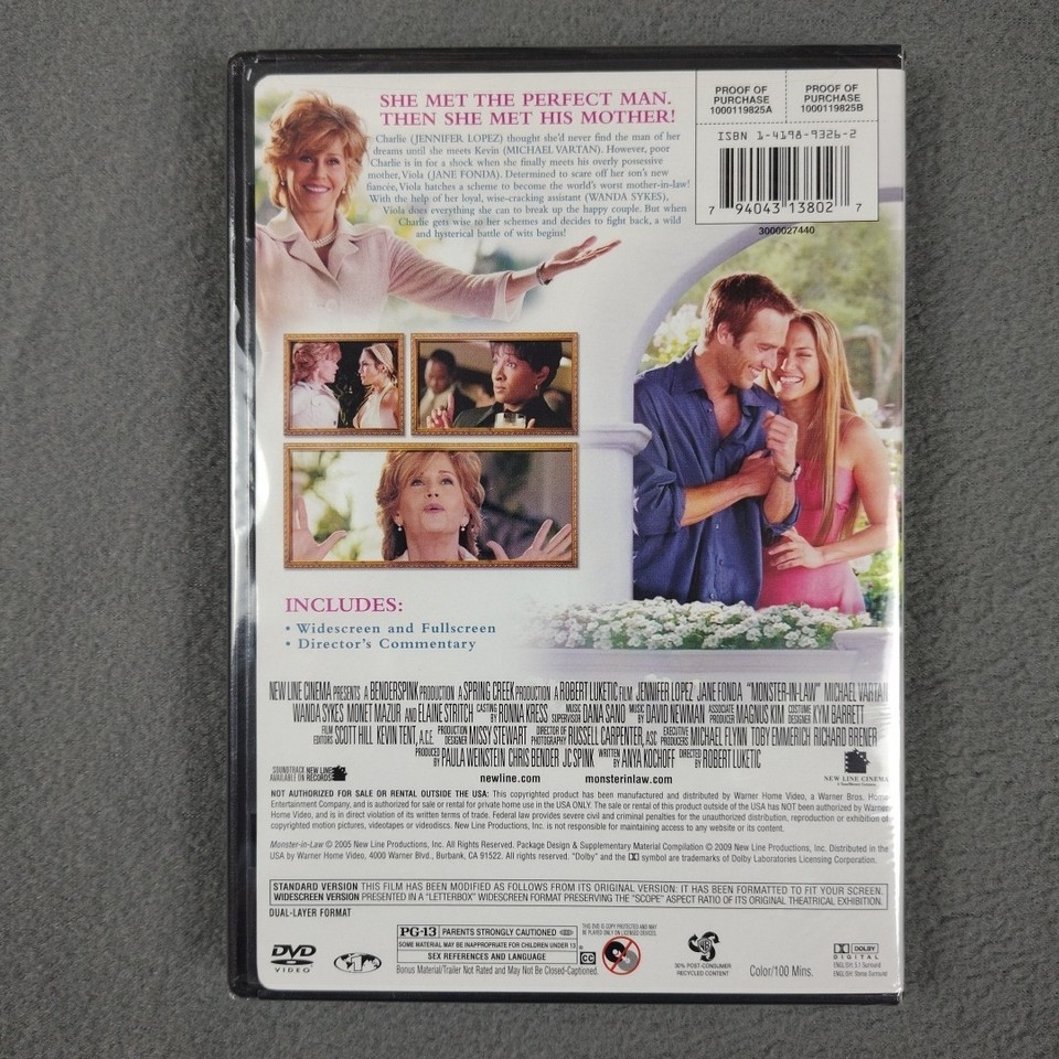 MONSTER IN LAW DVD 2005 JENNIFER LOPEZ JANE FONDA NEW SEALED PROMO monster-in-law-dvd-2005-jennifer-lopez-jane-fonda-new-sealed-promo