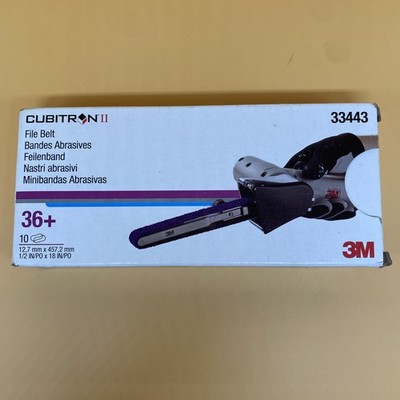 3M Cubitron II 33443 File Belts 786F, 1/2'' x 18'', 36+ Grit, Purple Box Of 10 New