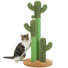 PAWZ Road Cat Scratching Post Cactus Scratcher Extra Large 35", Khaki
