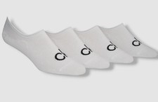 Calvin Klein Men's Cotton Cushion Sneaker Liner Socks 4 Pair White Size 10-13