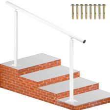 Uimoso Step Handrail Aluminum Stair Handrail Fit 0-5 Steps w/ Installation Kit