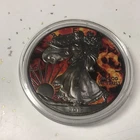 2017 Colorized American Silver Eagle 1 oz Silver / BURNING EAGLE with COA & Box!