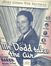 MR. DODD TAKES THE AIR Sheet Music "Here Comes Sandman" Kenny Baker Jane Wyman